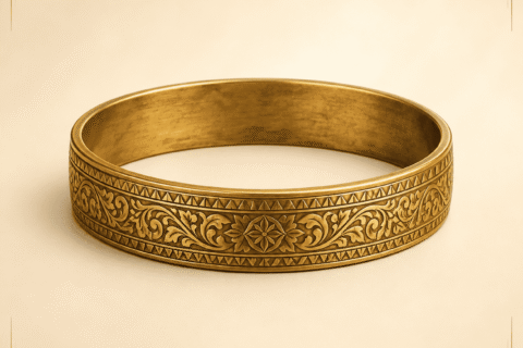 Engraved Brass Kada