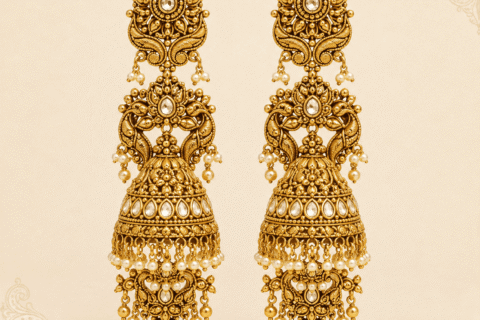 Pearl & Kundan Chandbali