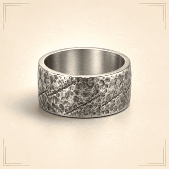 Textured Silver Thumb Ring