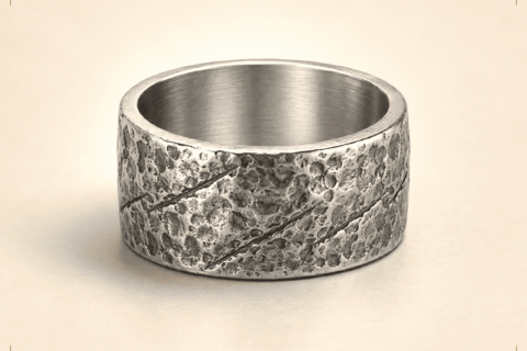 Textured Silver Thumb Ring